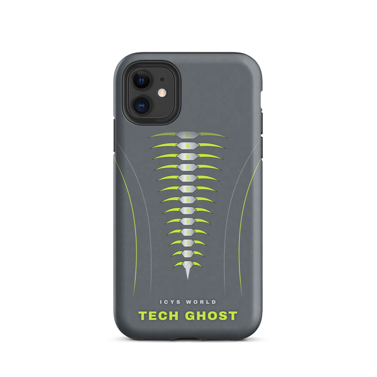 ICYS WORLD Tech Ghost iPhone case on iPhone 11, matte finish