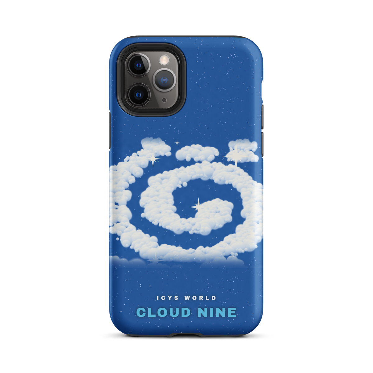 ICYS WORLD Cloud Nine iPhone case on iPhone 11 Pro, matte finish