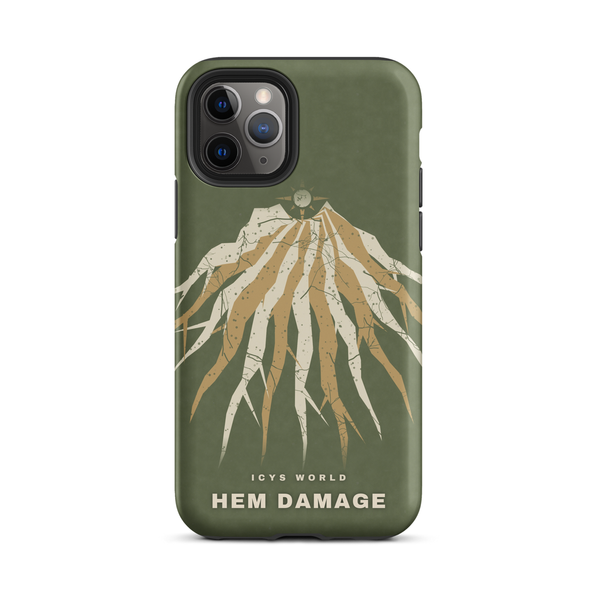 ICYS WORLD Hem Damage iPhone case on iPhone 11 Pro, matte finish