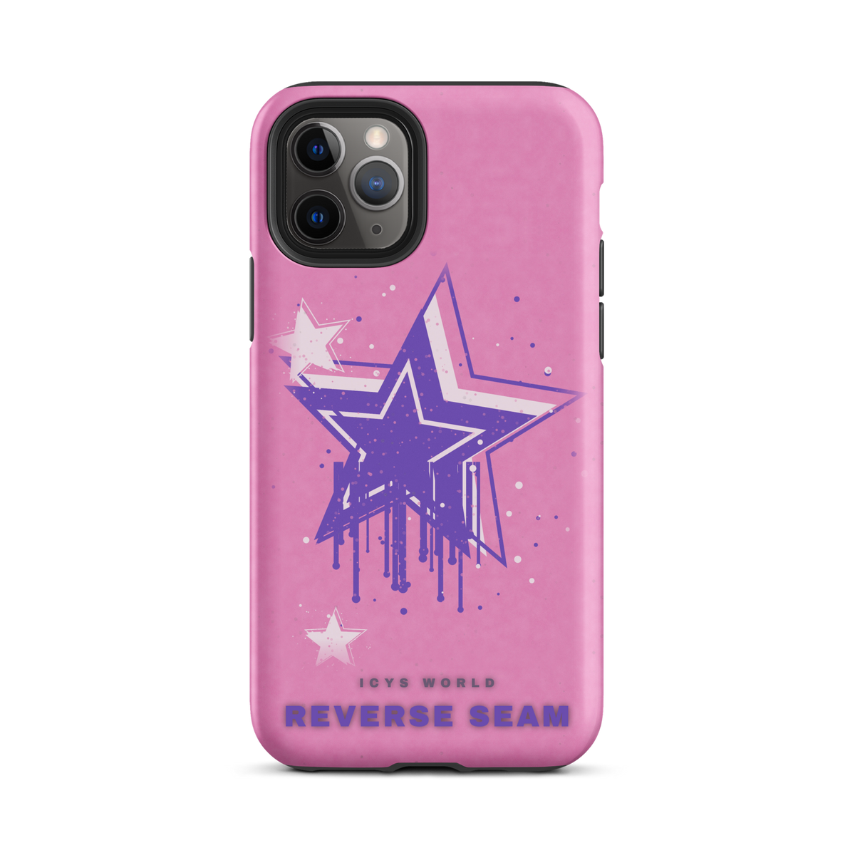 ICYS WORLD Reverse Seam iPhone case on iPhone 11 Pro, matte finish