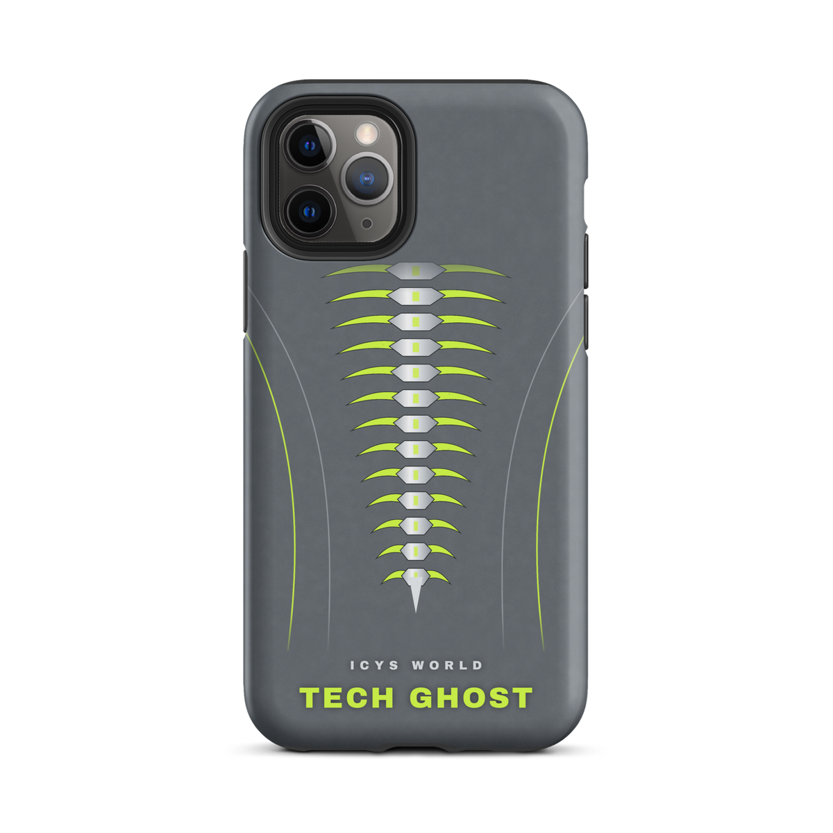 ICYS WORLD Tech Ghost iPhone case on iPhone 11 Pro, matte finish