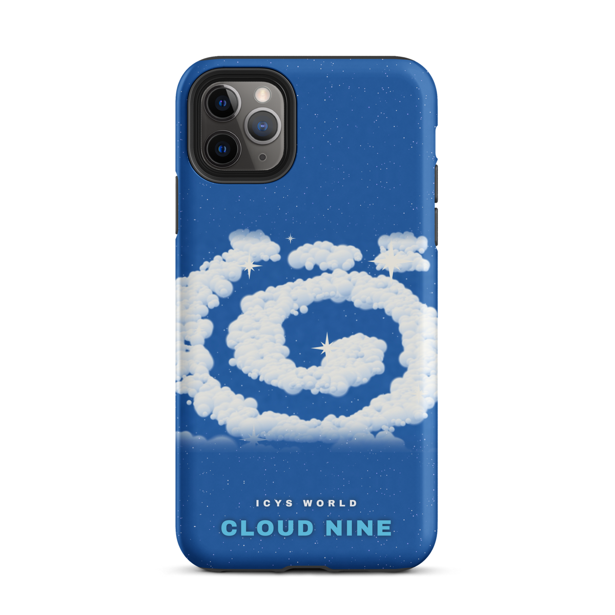 ICYS WORLD Cloud Nine iPhone case on iPhone 11 Pro Max, matte finish