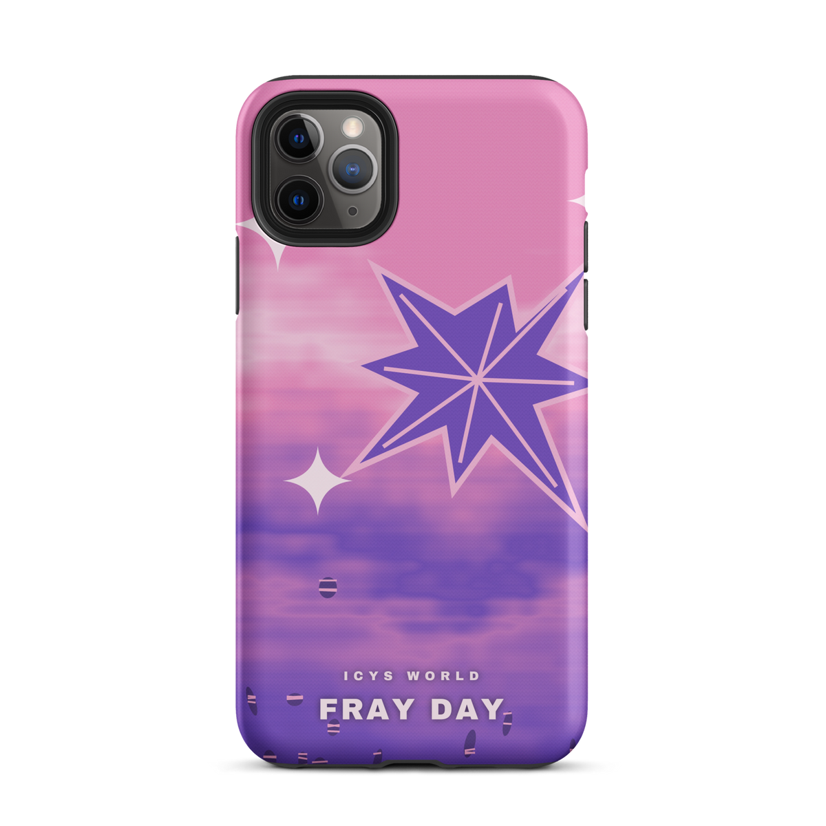 ICYS WORLD Fray Day iPhone case on iPhone 11 Pro Max, matte finish