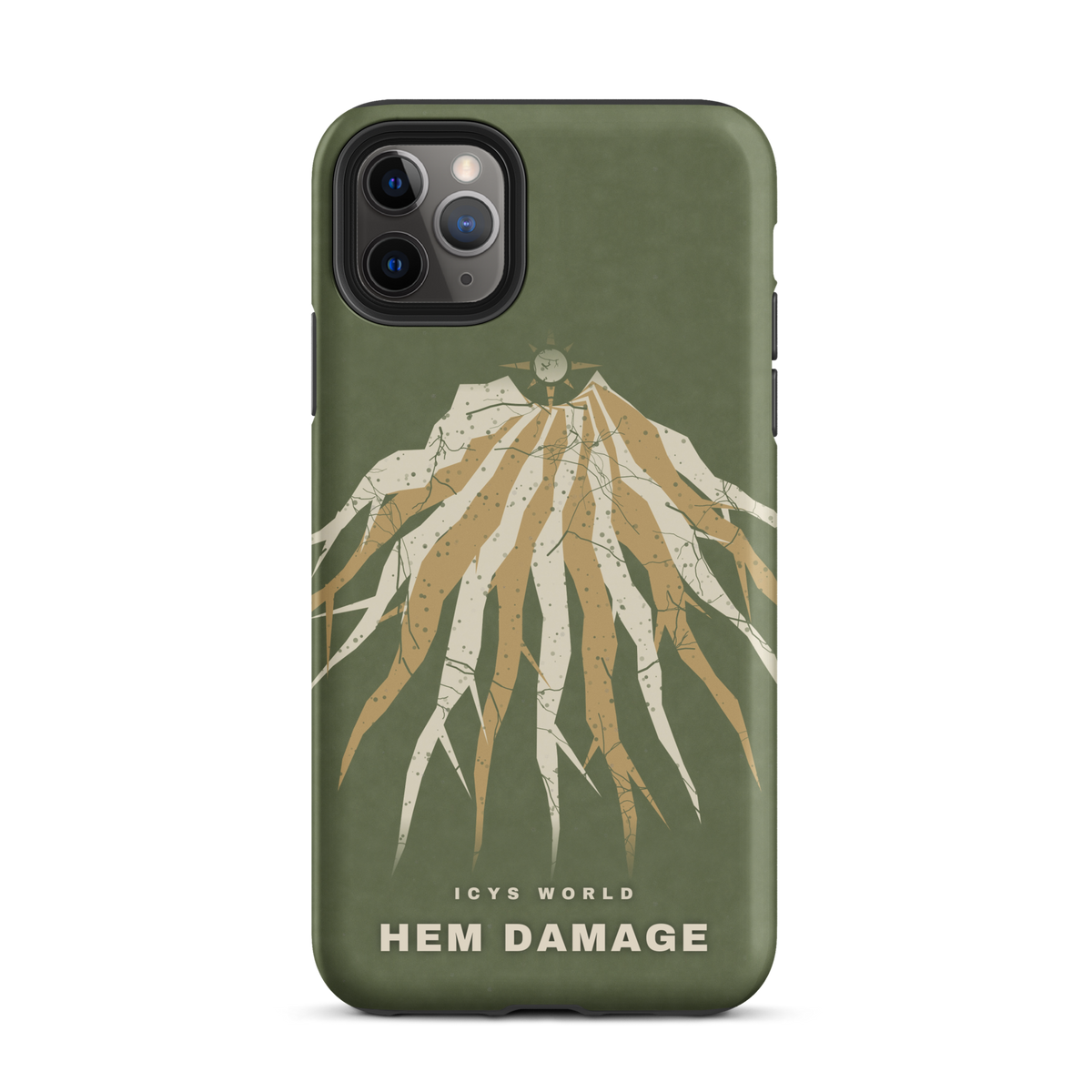 ICYS WORLD Hem Damage iPhone case on iPhone 11 Pro Max, matte finish