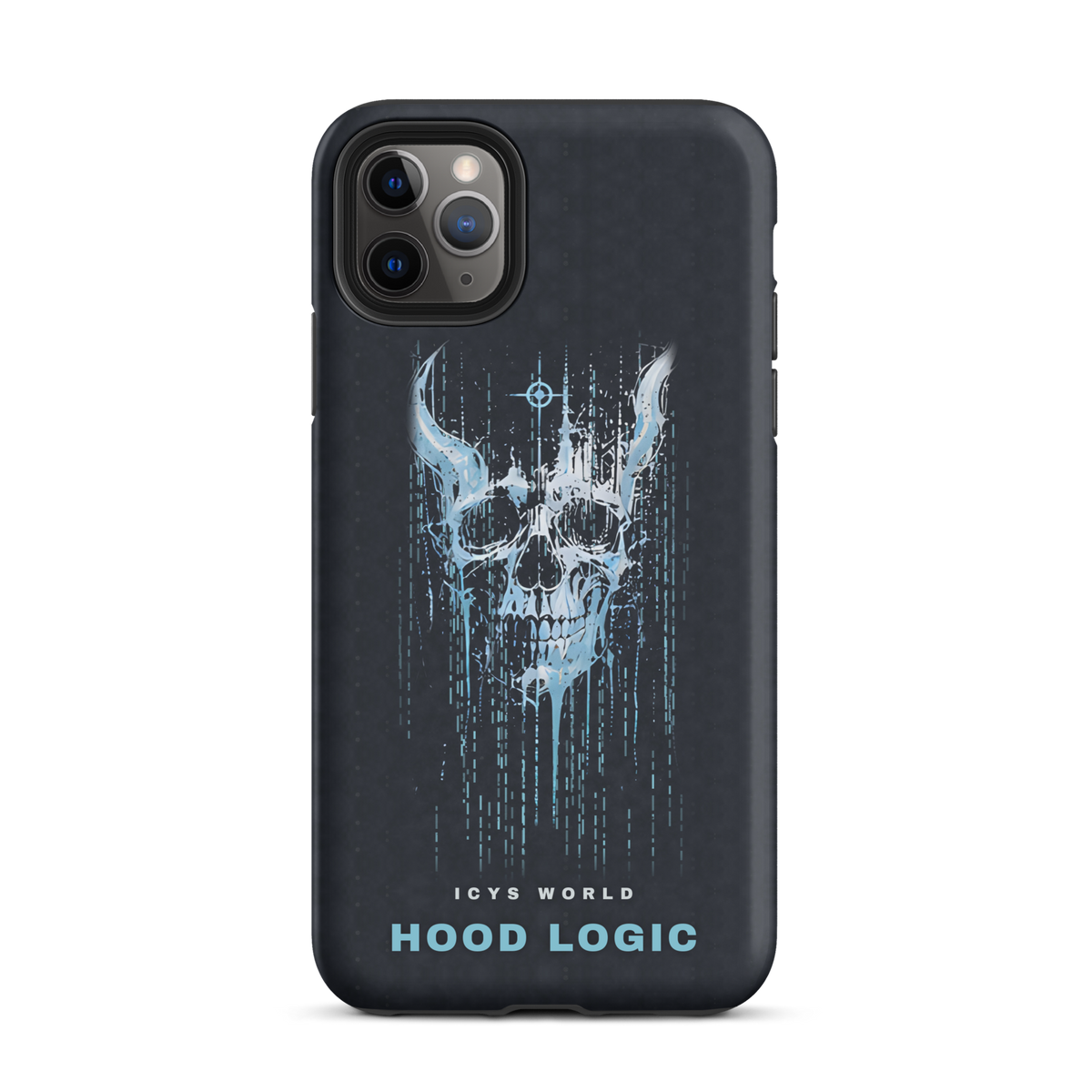 ICYS WORLD Hood Logic iPhone case on iPhone 11 Pro Max, matte finish
