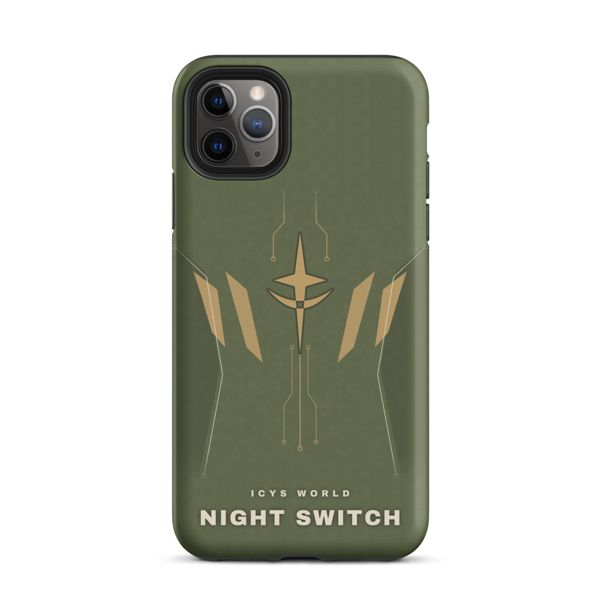 ICYS WORLD Night Switch iPhone case on iPhone 11 Pro Max, matte finish