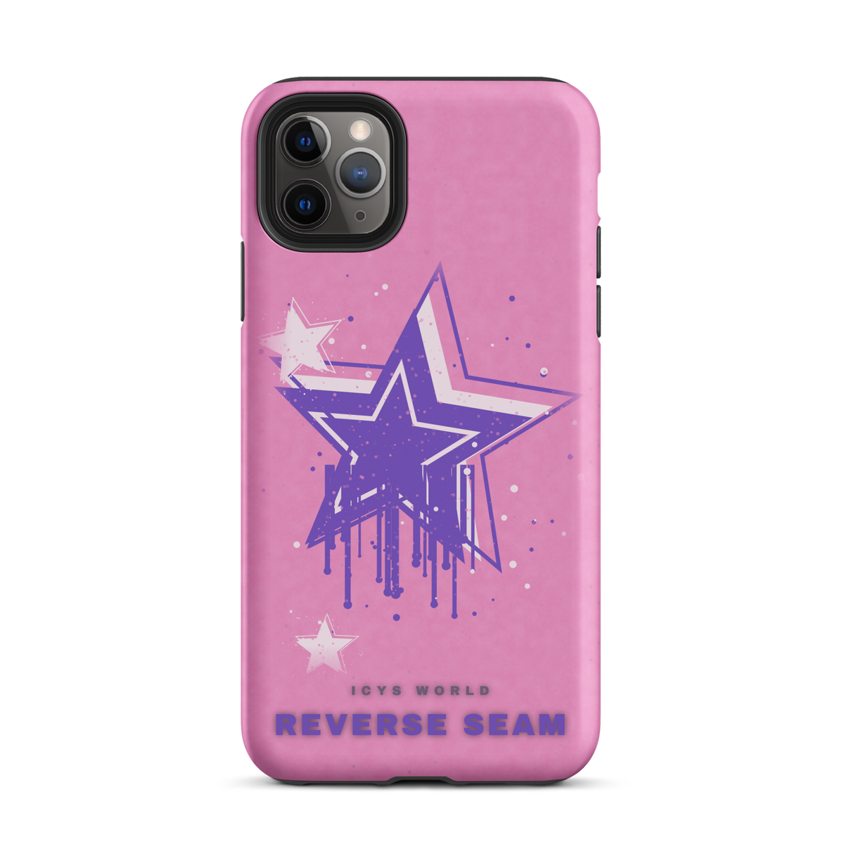 ICYS WORLD Reverse Seam iPhone case on iPhone 11 Pro Max, matte finish