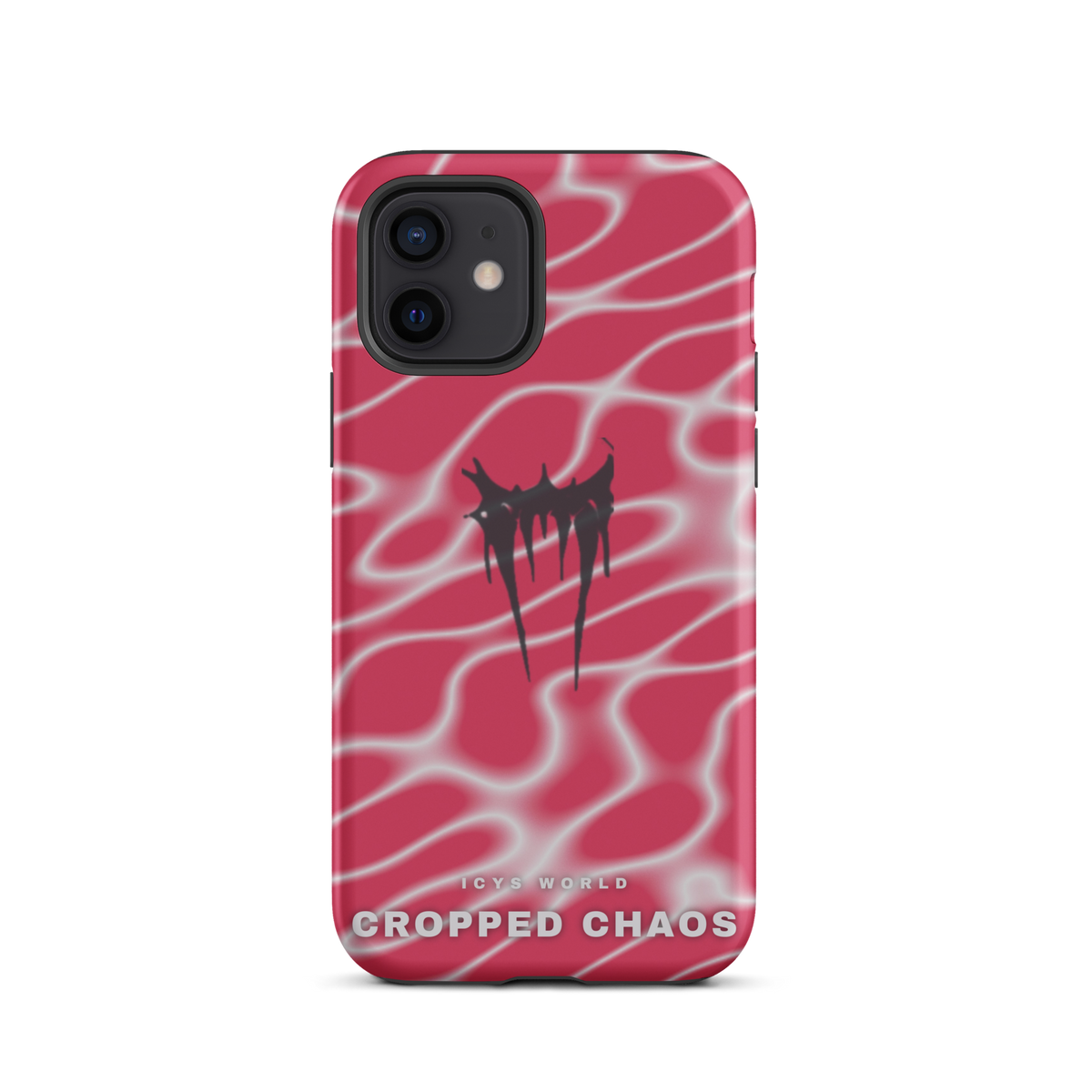 ICYS WORLD Cropped Chaos iPhone case on iPhone 12, matte finish