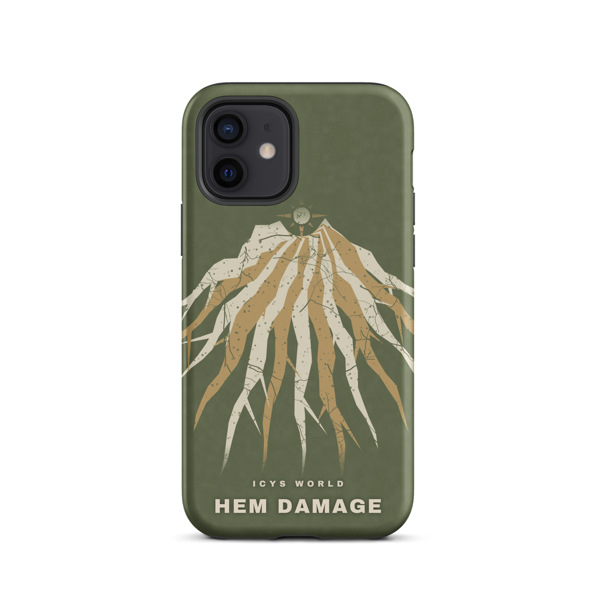 ICYS WORLD Hem Damage iPhone case on iPhone 12, matte finish