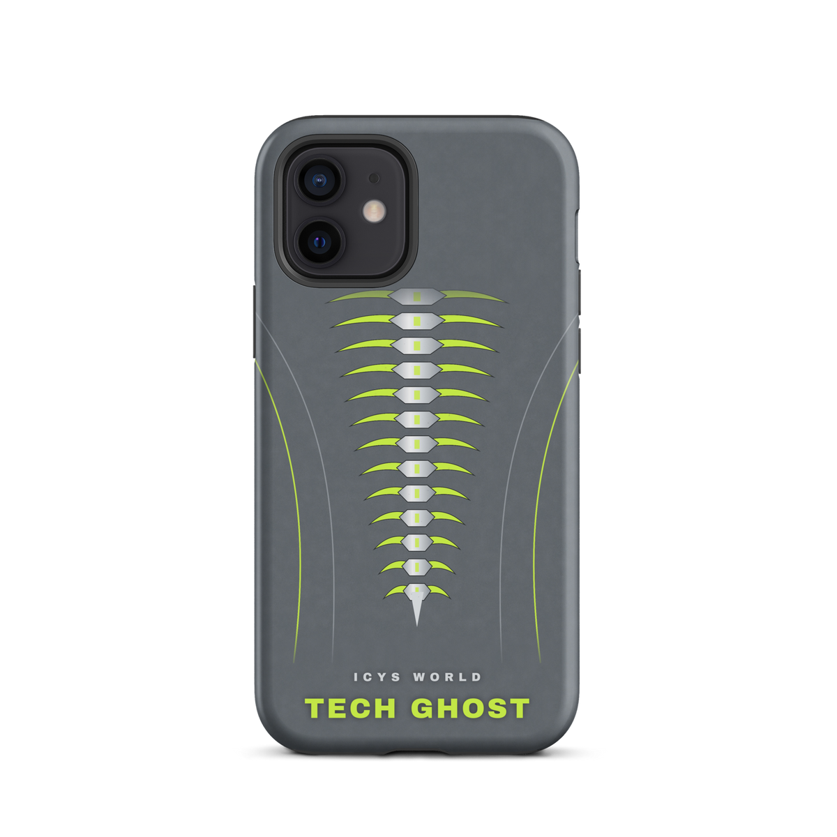 ICYS WORLD Tech Ghost iPhone case on iPhone 12, matte finish