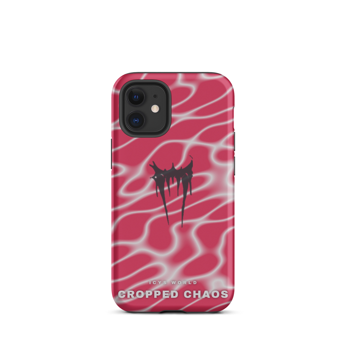 ICYS WORLD Cropped Chaos iPhone case on iPhone 12 mini, matte finish