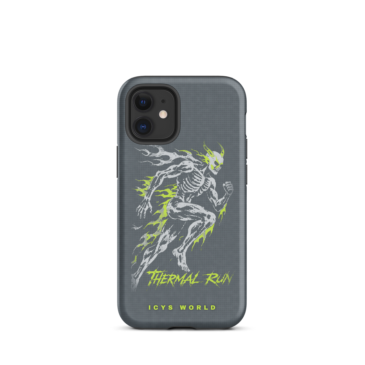 ICYS WORLD Thermal Run iPhone case on iPhone 12 mini, matte finish