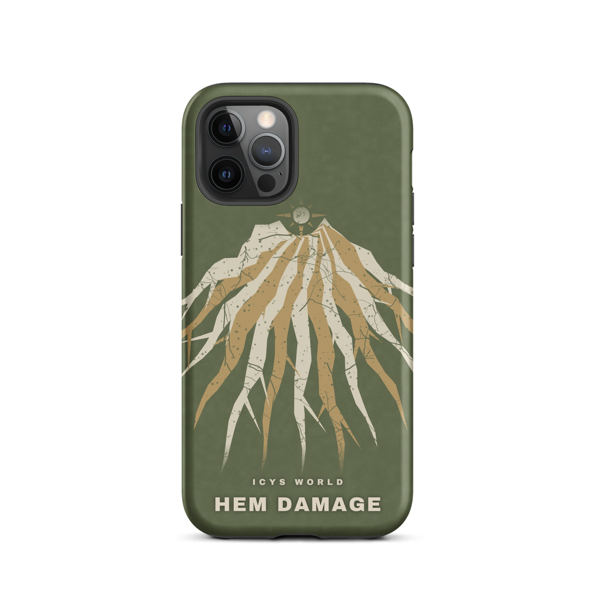 ICYS WORLD Hem Damage iPhone case on iPhone 12 Pro, matte finish