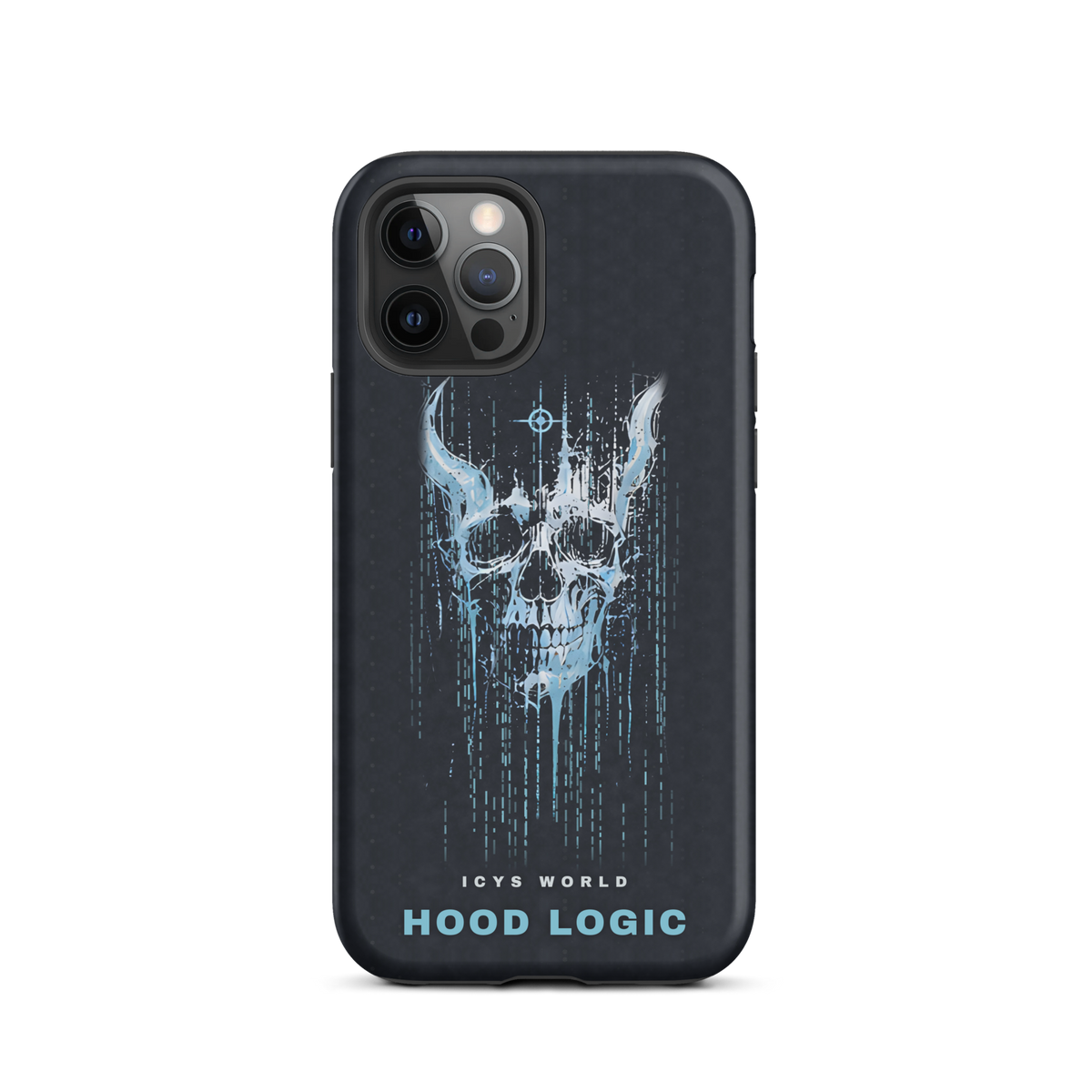 ICYS WORLD Hood Logic iPhone case on iPhone 12 Pro, matte finish