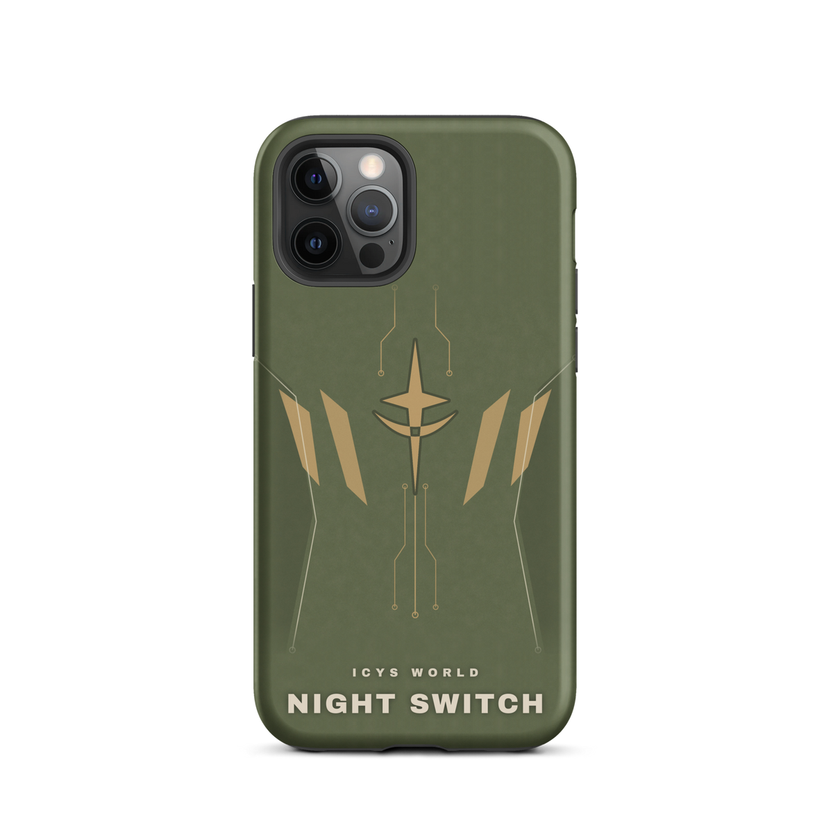 ICYS WORLD Night Switch iPhone case on iPhone 12 Pro, matte finish