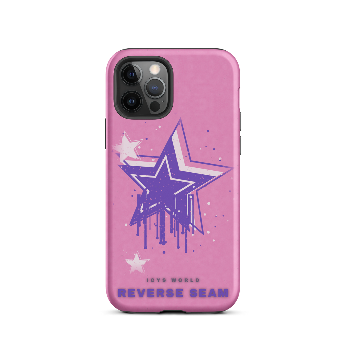 ICYS WORLD Reverse Seam iPhone case on iPhone 12 Pro, matte finish