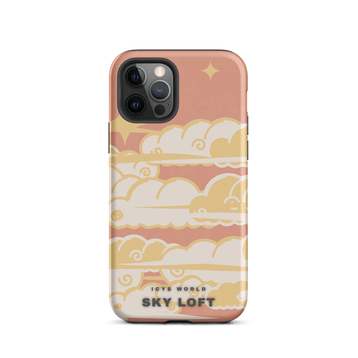 ICYS WORLD Sky Loft iPhone case on iPhone 12 Pro, matte finish