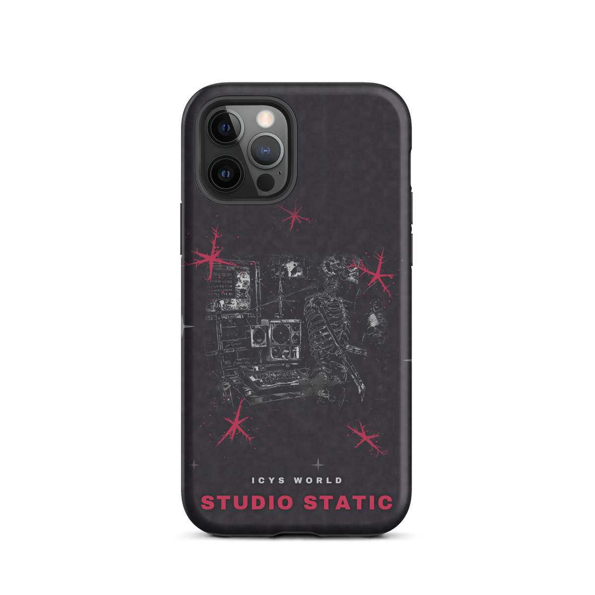 ICYS WORLD Studio Static iPhone case on iPhone 12 Pro, matte finish