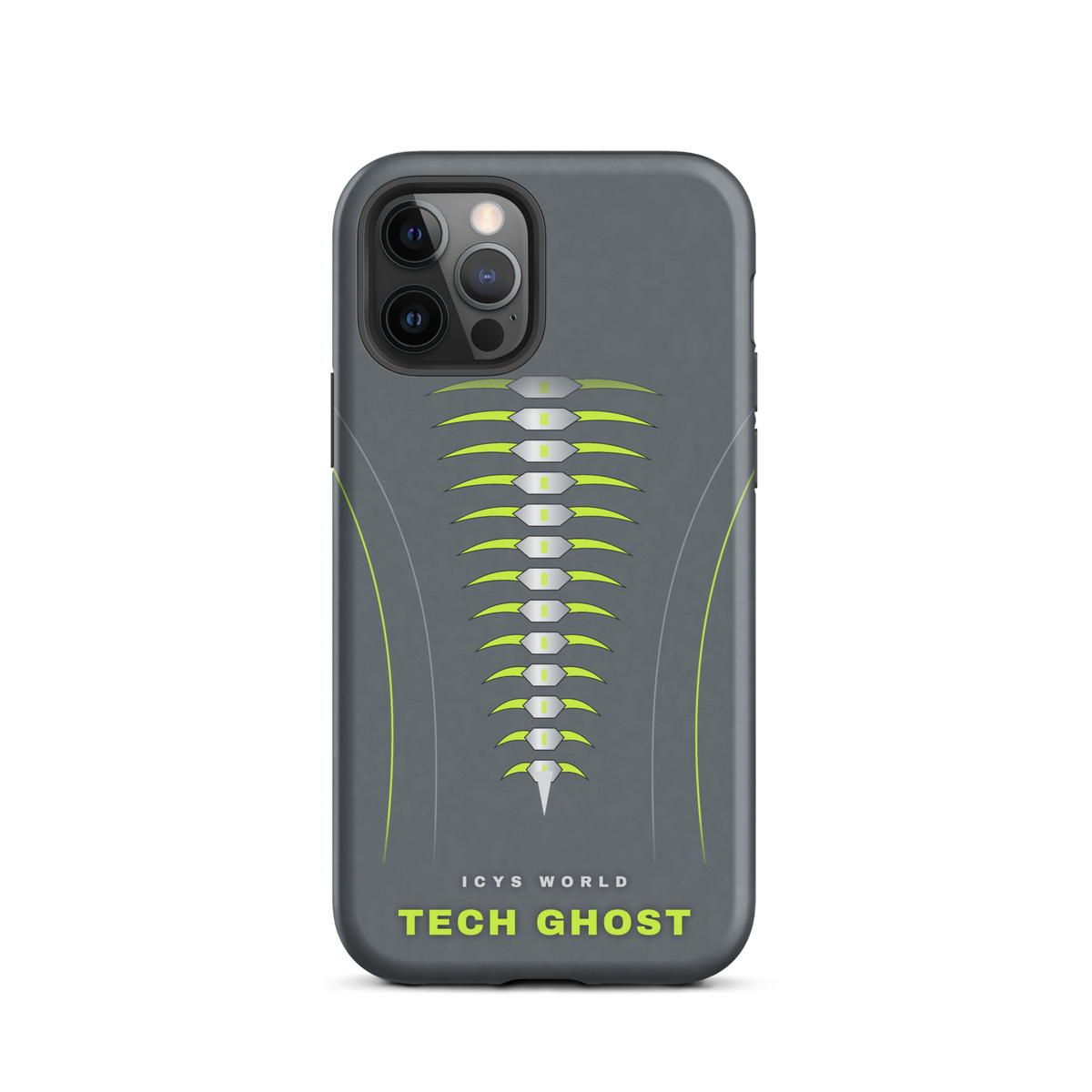 ICYS WORLD Tech Ghost iPhone case on iPhone 12 Pro, matte finish