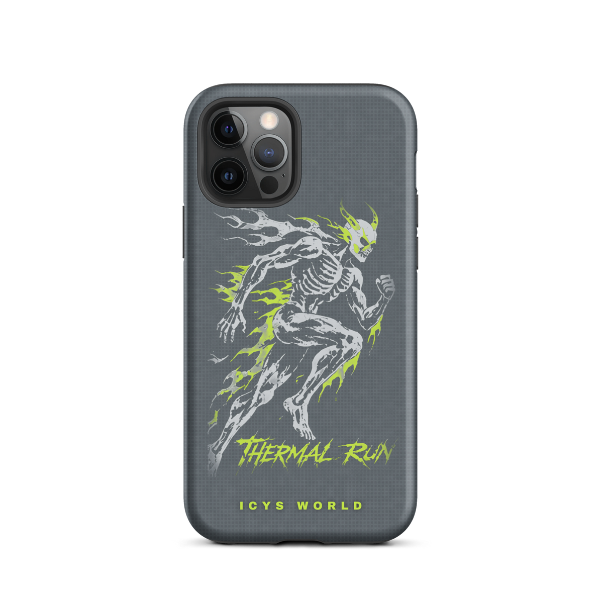 ICYS WORLD Thermal Run iPhone case on iPhone 12 Pro, matte finish