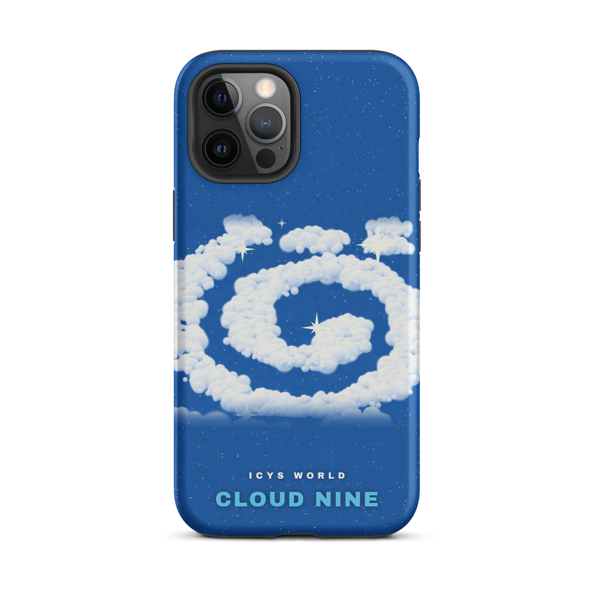 ICYS WORLD Cloud Nine iPhone case on iPhone 12 Pro Max, matte finish