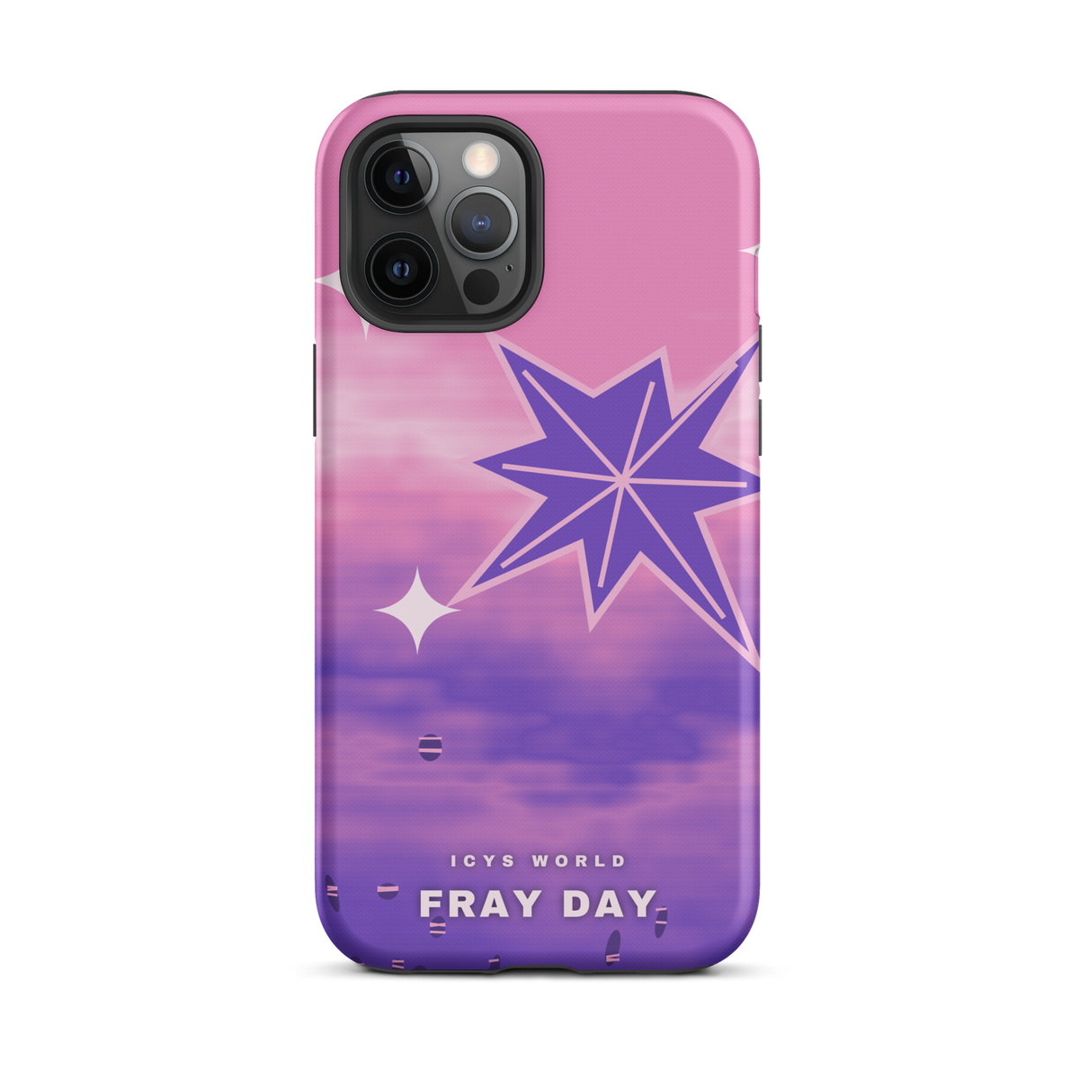 ICYS WORLD Fray Day iPhone case on iPhone 12 Pro Max, matte finish