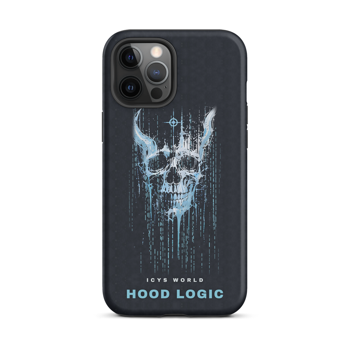 ICYS WORLD Hood Logic iPhone case on iPhone 12 Pro Max, matte finish