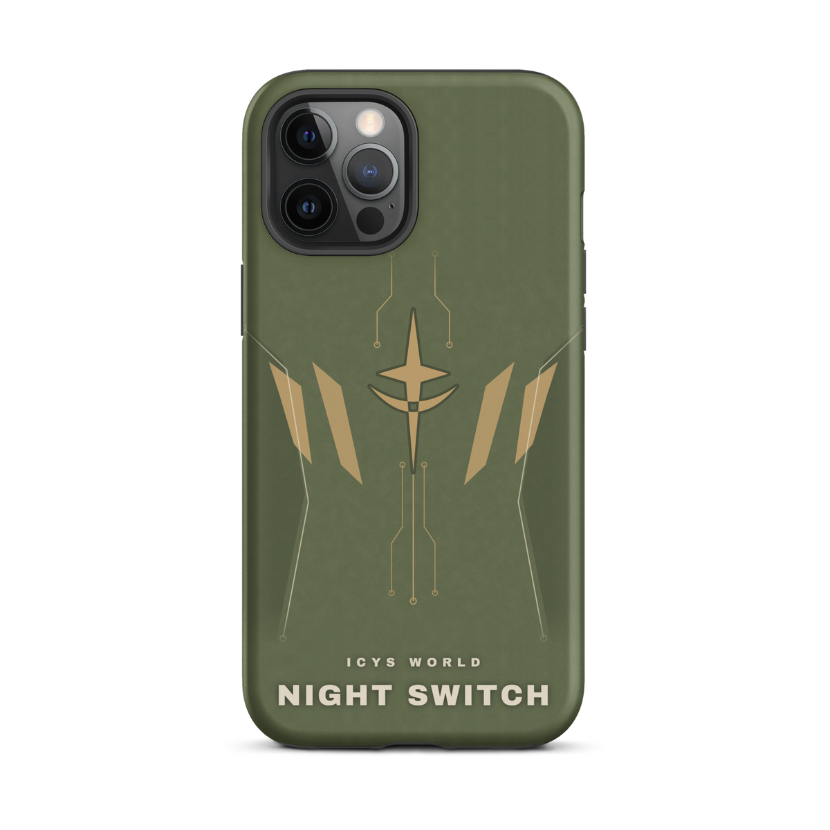 ICYS WORLD Night Switch iPhone case on iPhone 12 Pro Max, matte finish