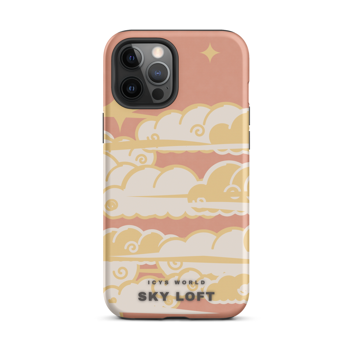ICYS WORLD Sky Loft iPhone case on iPhone 12 Pro Max, matte finish