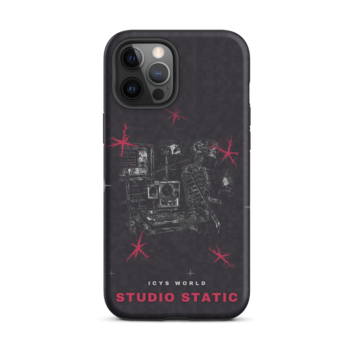 ICYS WORLD Studio Static iPhone case on iPhone 12 Pro Max, matte finish