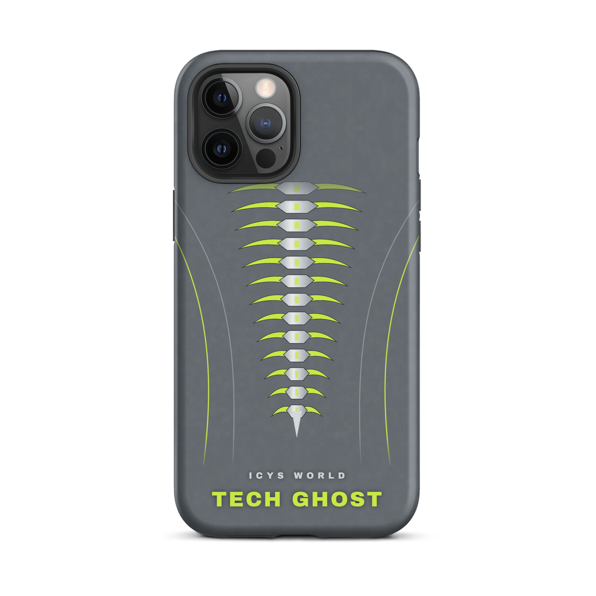 ICYS WORLD Tech Ghost iPhone case on iPhone 12 Pro Max, matte finish