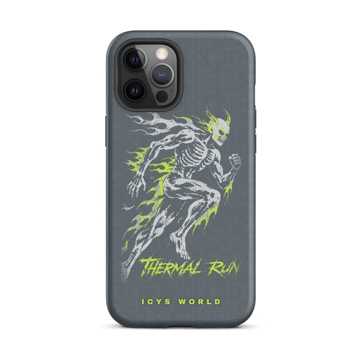 ICYS WORLD Thermal Run iPhone case on iPhone 12 Pro Max, matte finish