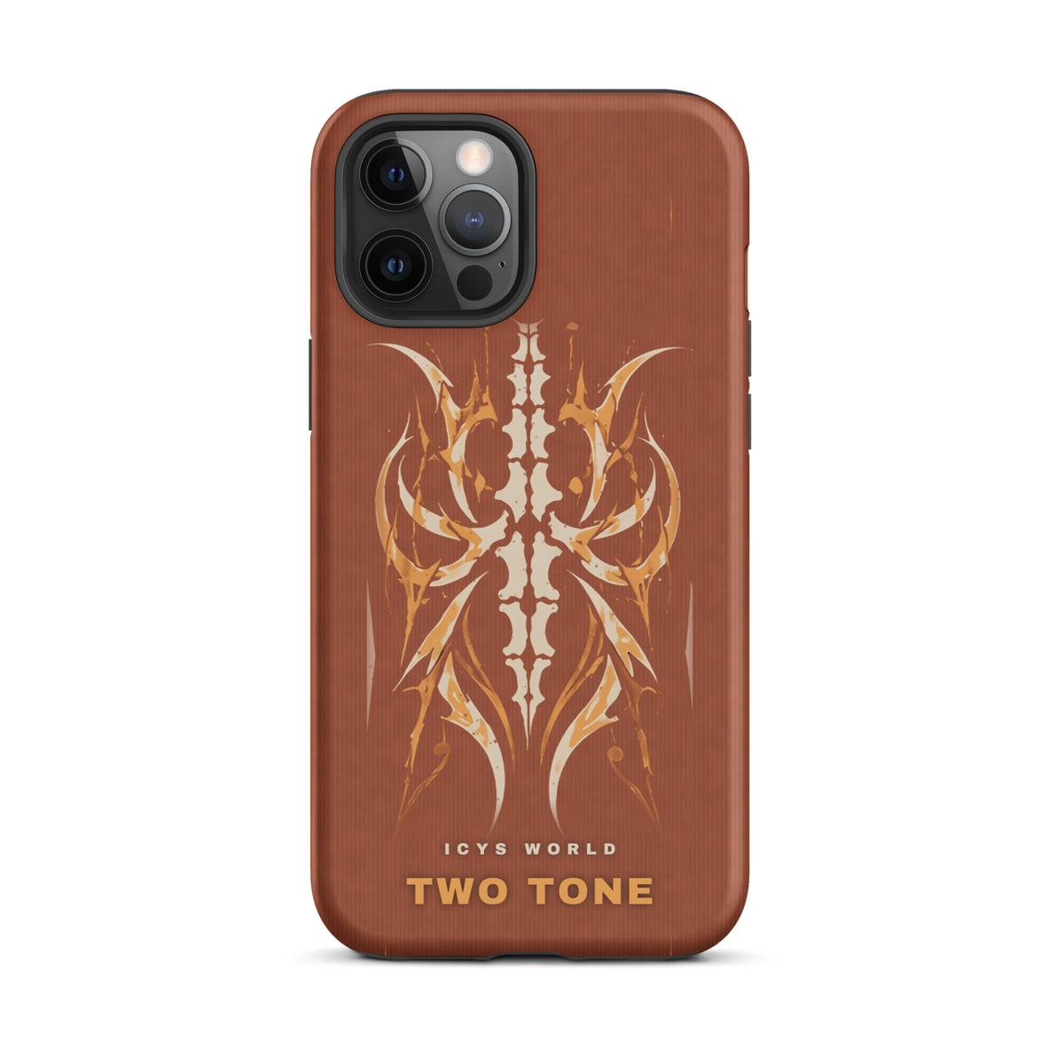 ICYS WORLD Two Tone iPhone case on iPhone 12 Pro Max, matte finish