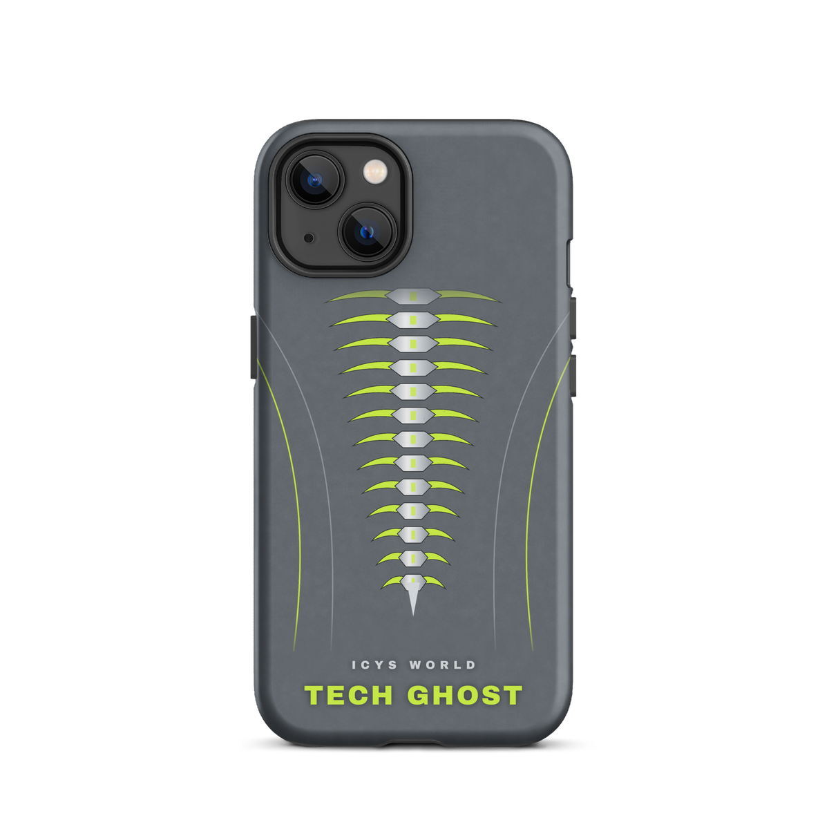 ICYS WORLD Tech Ghost iPhone case on iPhone 13, matte finish