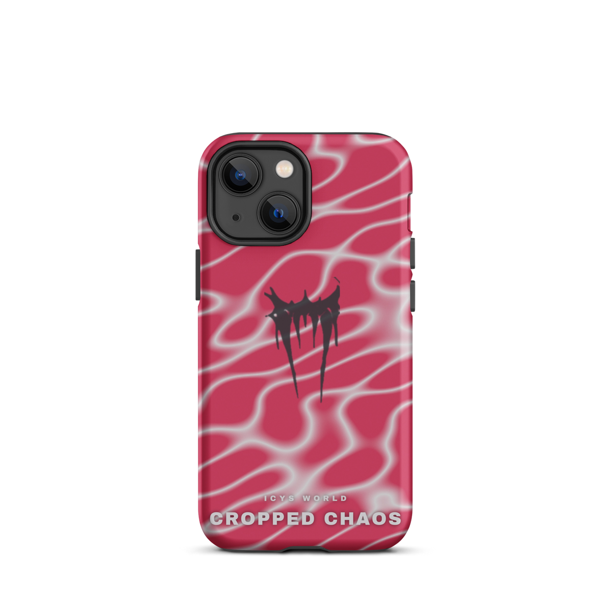 ICYS WORLD Cropped Chaos iPhone case on iPhone 13 mini, matte finish