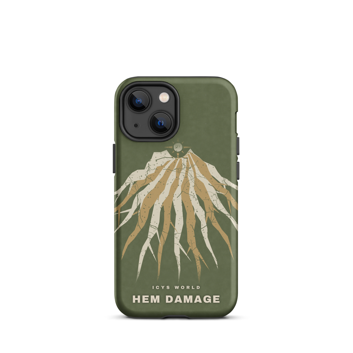 ICYS WORLD Hem Damage iPhone case on iPhone 13 mini, matte finish