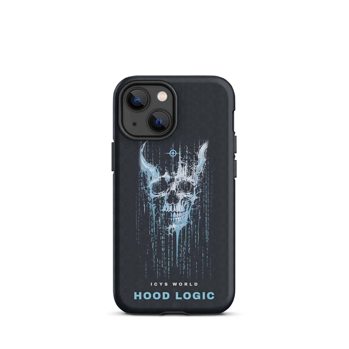 ICYS WORLD Hood Logic iPhone case on iPhone 13 mini, matte finish