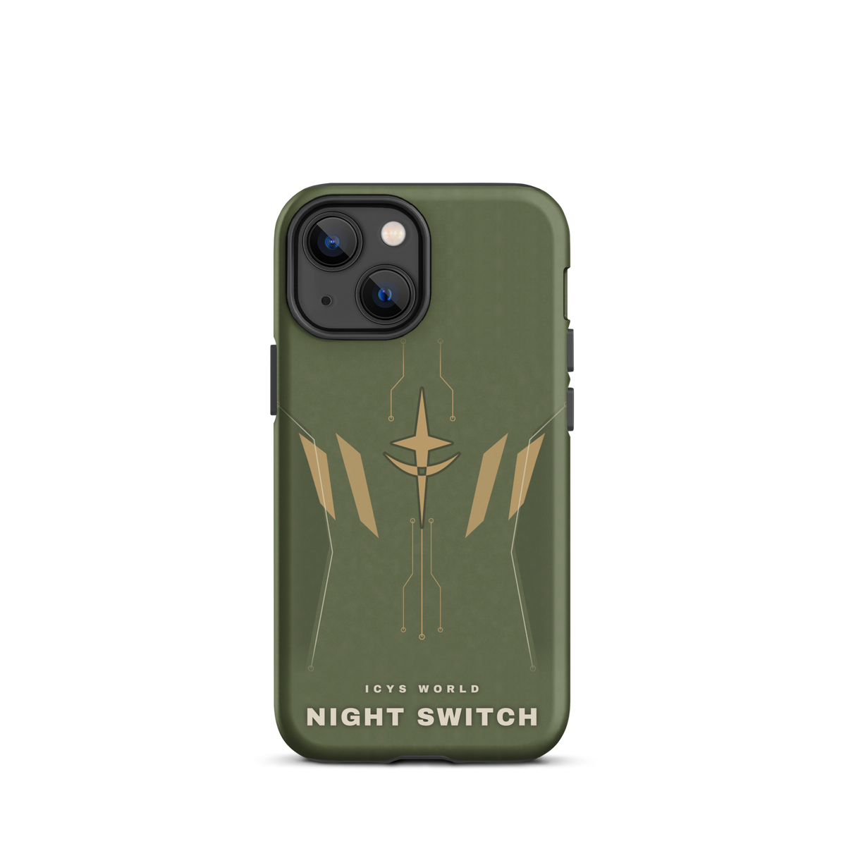 ICYS WORLD Night Switch iPhone case on iPhone 13 mini, matte finish