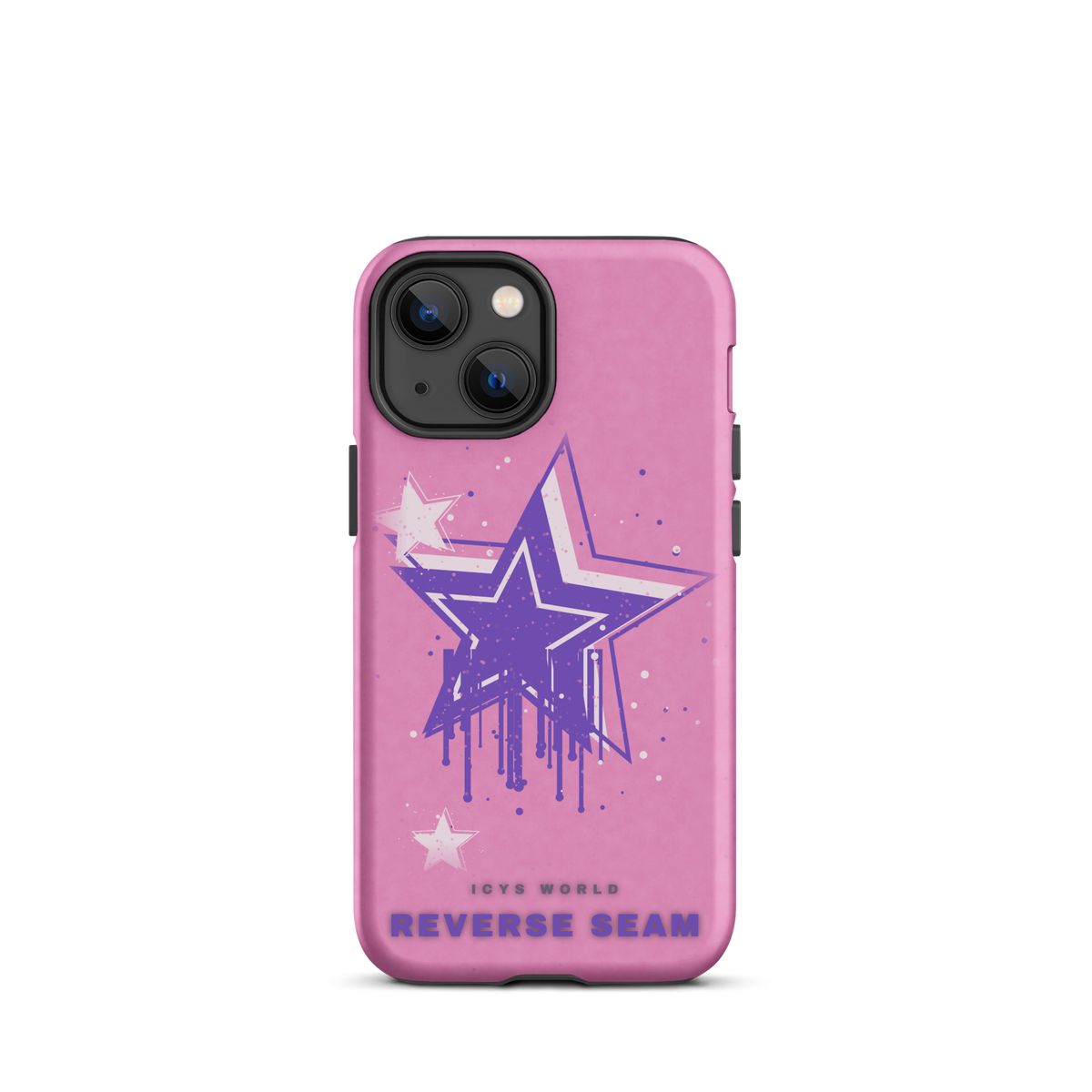 ICYS WORLD Reverse Seam iPhone case on iPhone 13 mini, matte finish