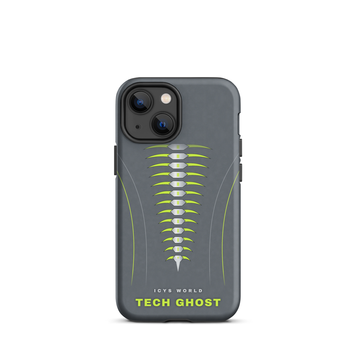ICYS WORLD Tech Ghost iPhone case on iPhone 13 mini, matte finish