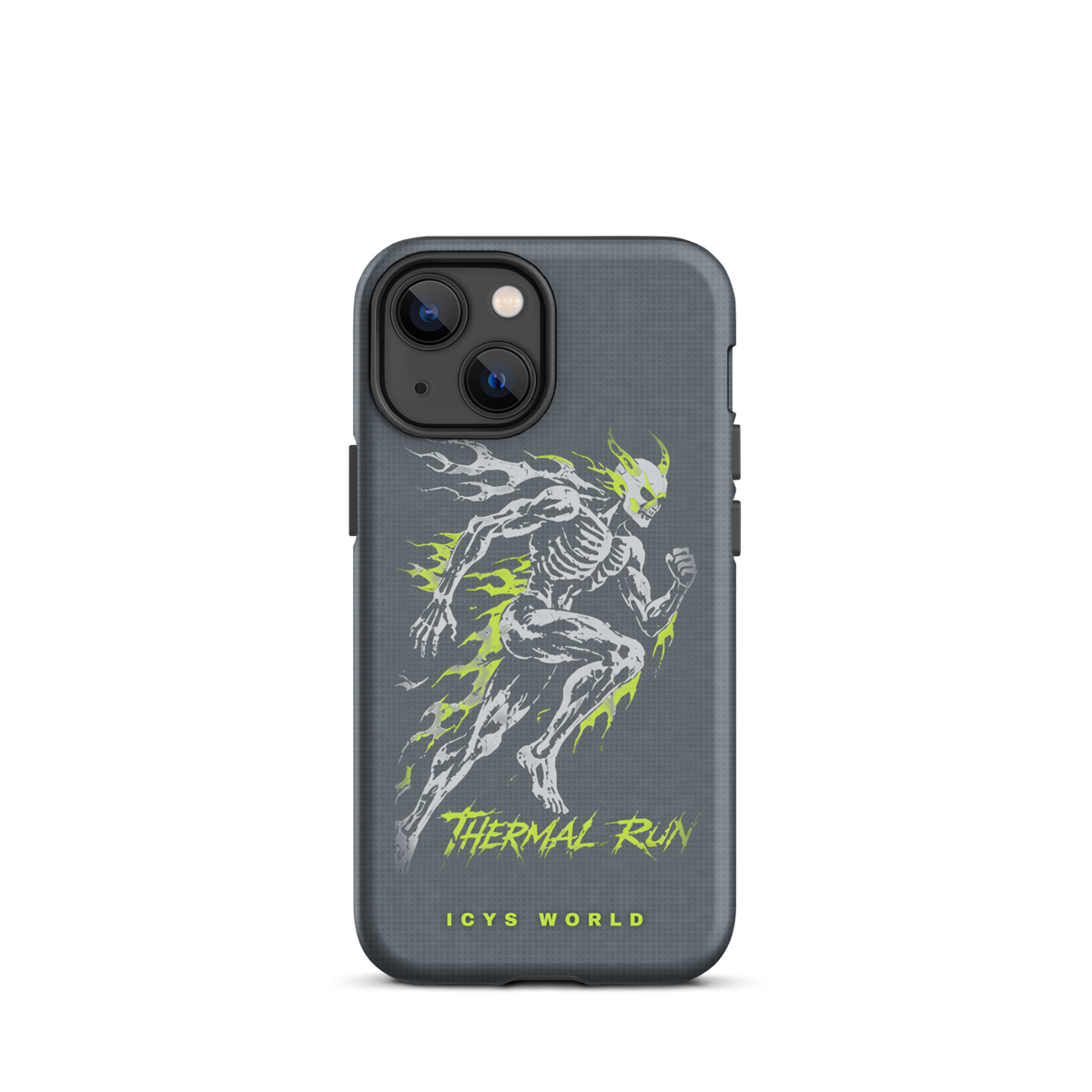 ICYS WORLD Thermal Run iPhone case on iPhone 13 mini, matte finish
