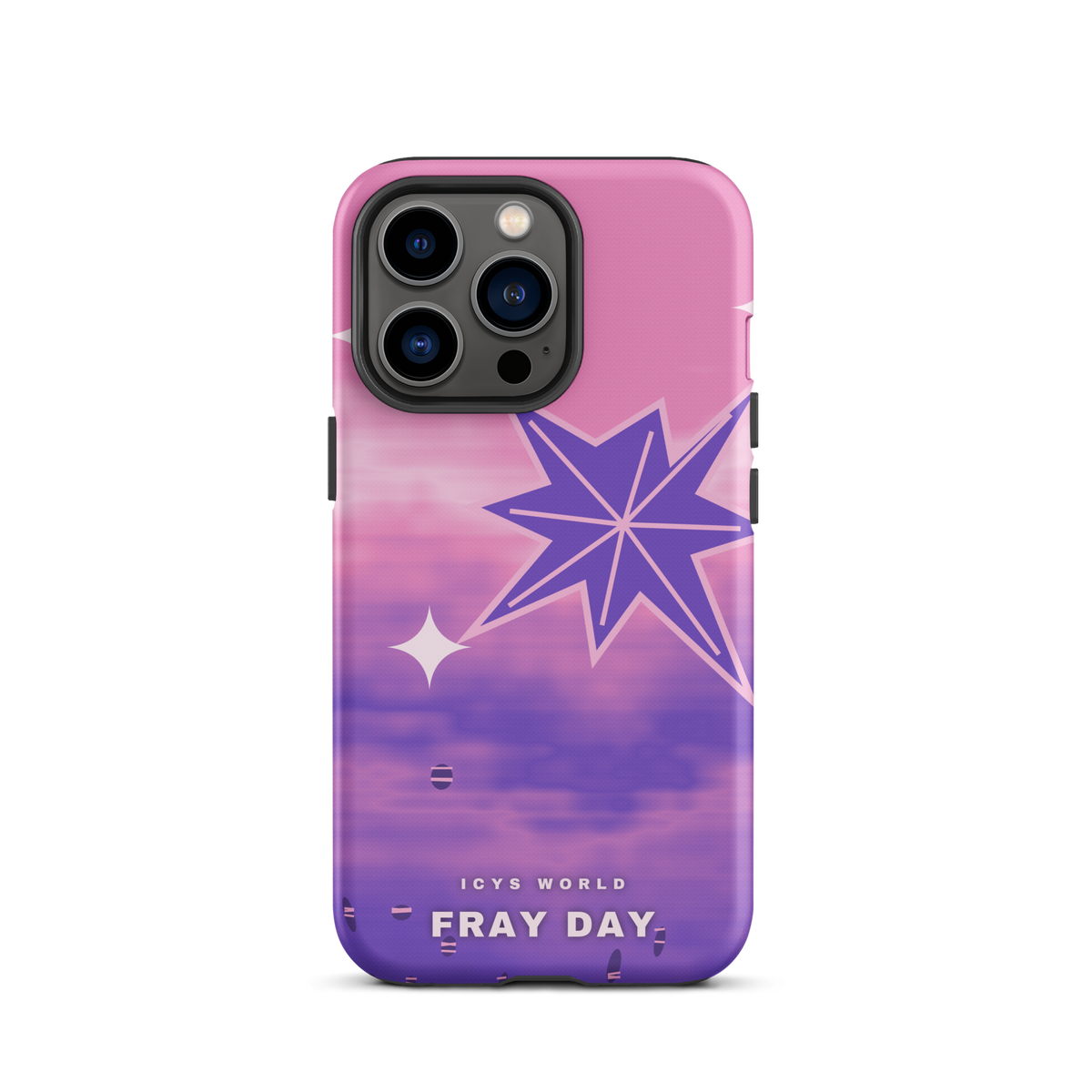ICYS WORLD Fray Day iPhone case on iPhone 13 Pro, matte finish