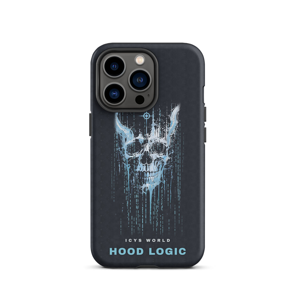 ICYS WORLD Hood Logic iPhone case on iPhone 13 Pro, matte finish