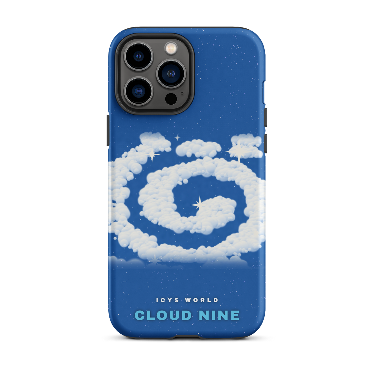 ICYS WORLD Cloud Nine iPhone case on iPhone 13 Pro Max, matte finish