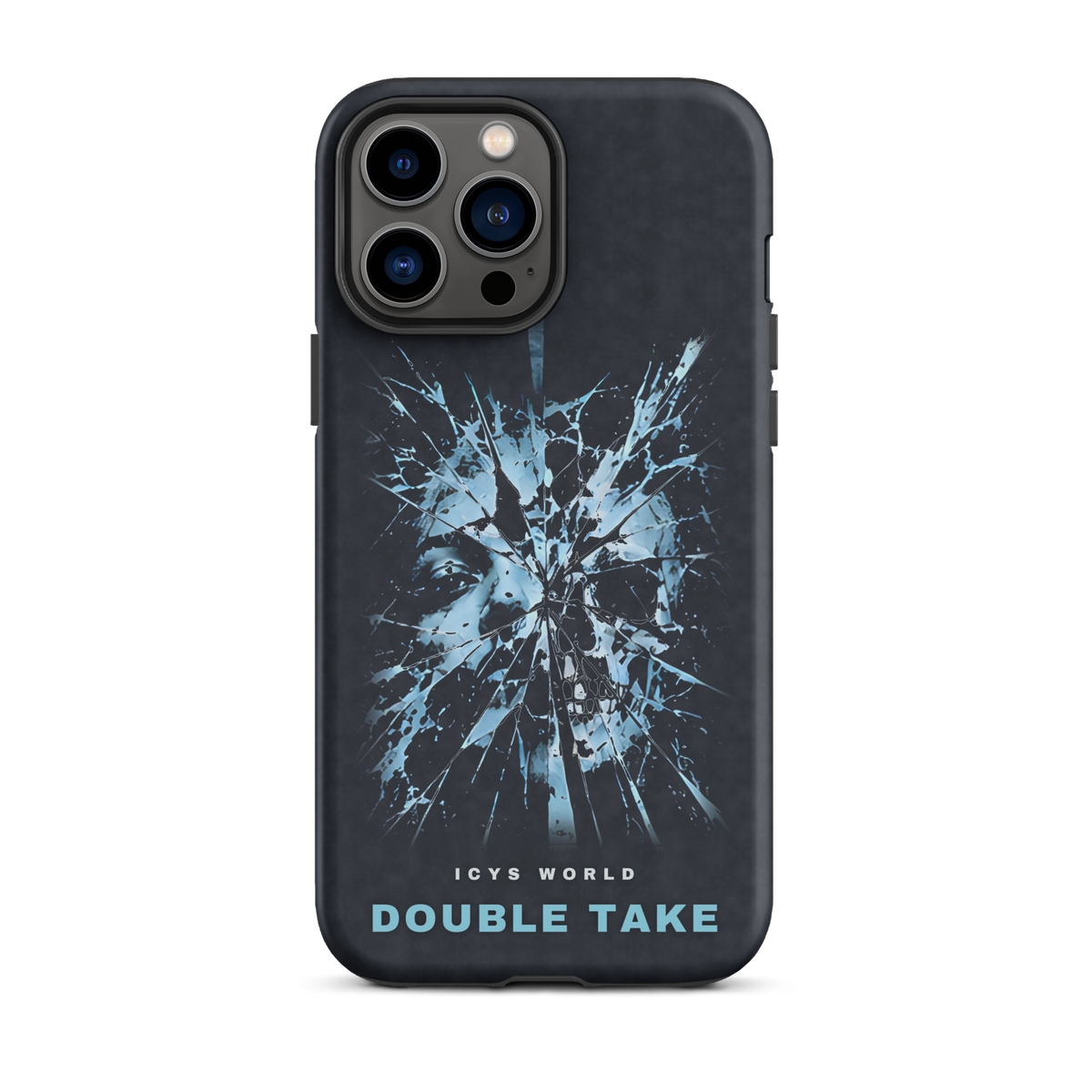ICYS WORLD Double Take iPhone case on iPhone 13 Pro Max, matte finish