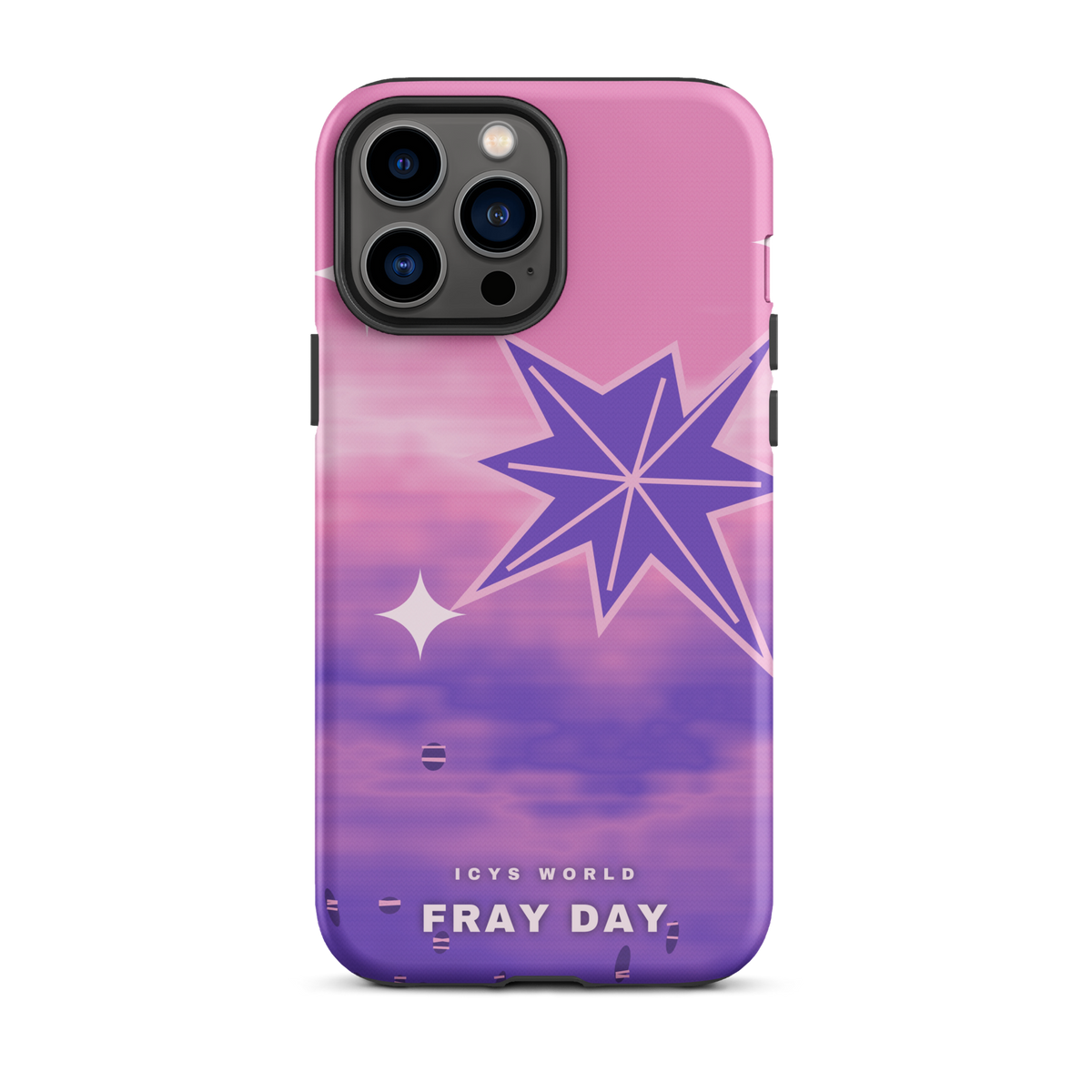 ICYS WORLD Fray Day iPhone case on iPhone 13 Pro Max, matte finish