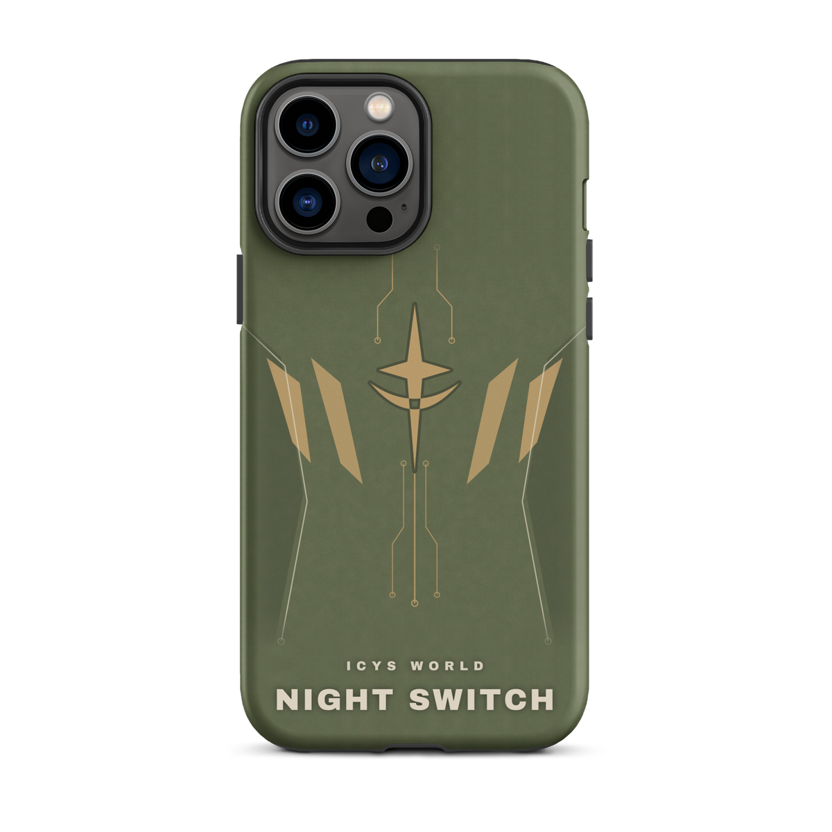 ICYS WORLD Night Switch iPhone case on iPhone 13 Pro Max, matte finish
