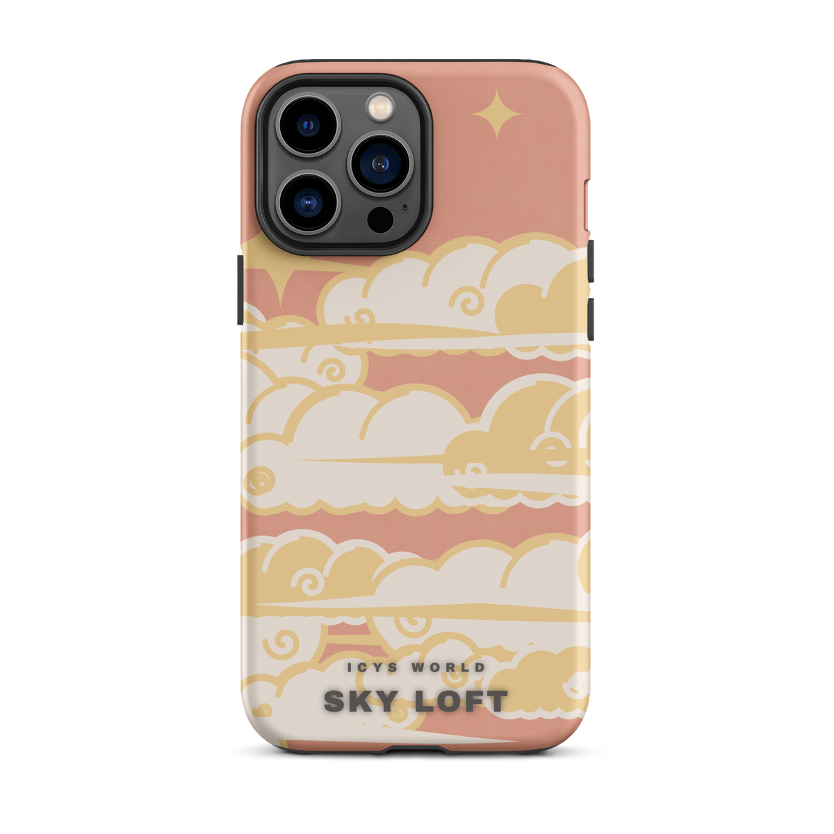 ICYS WORLD Sky Loft iPhone case on iPhone 13 Pro Max, matte finish