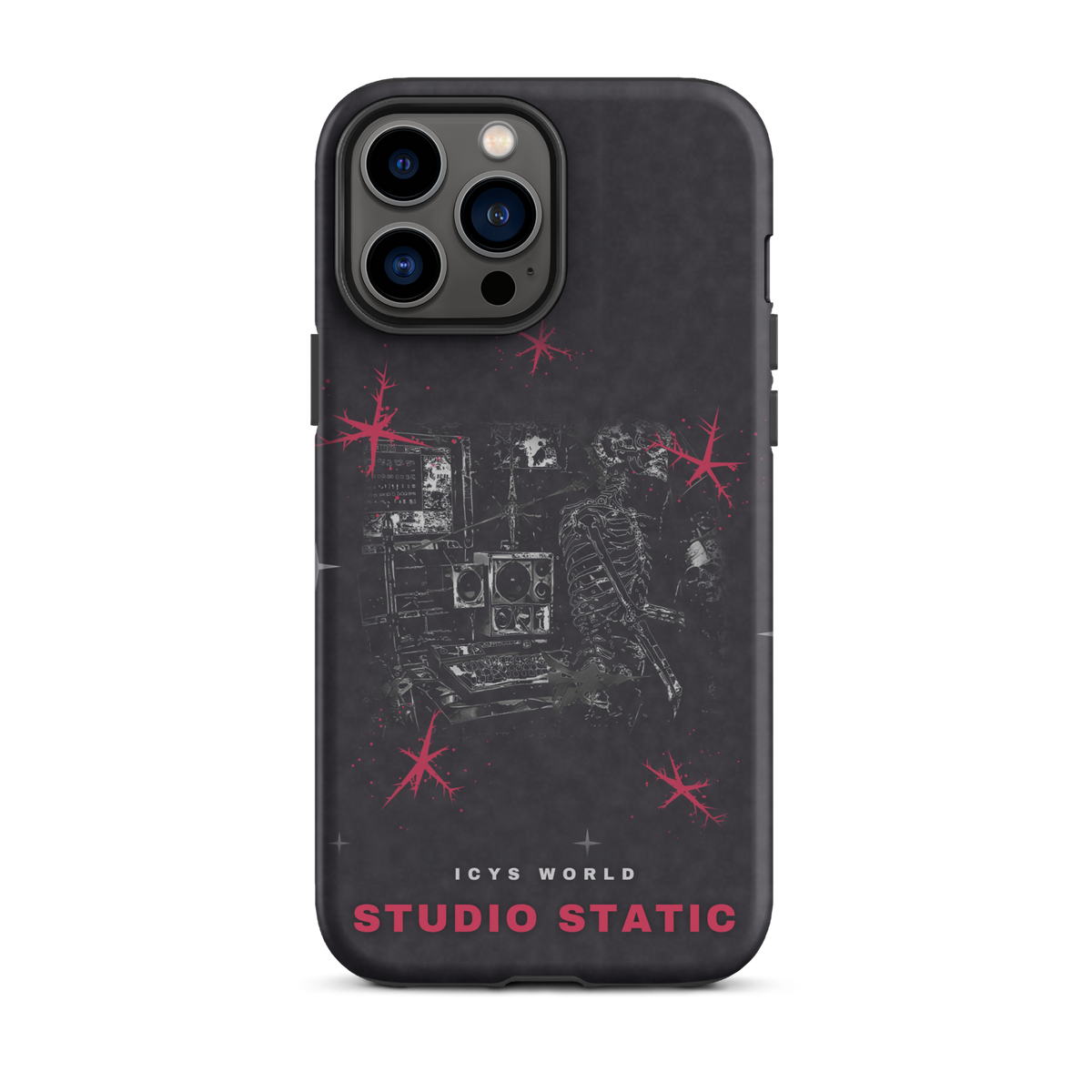 ICYS WORLD Studio Static iPhone case on iPhone 13 Pro Max, matte finish