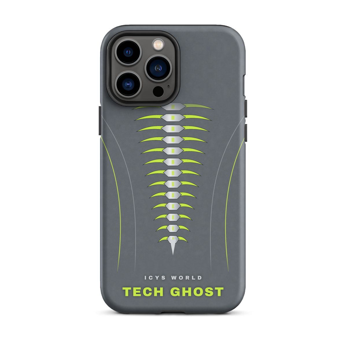 ICYS WORLD Tech Ghost iPhone case on iPhone 13 Pro Max, matte finish